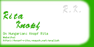 rita knopf business card